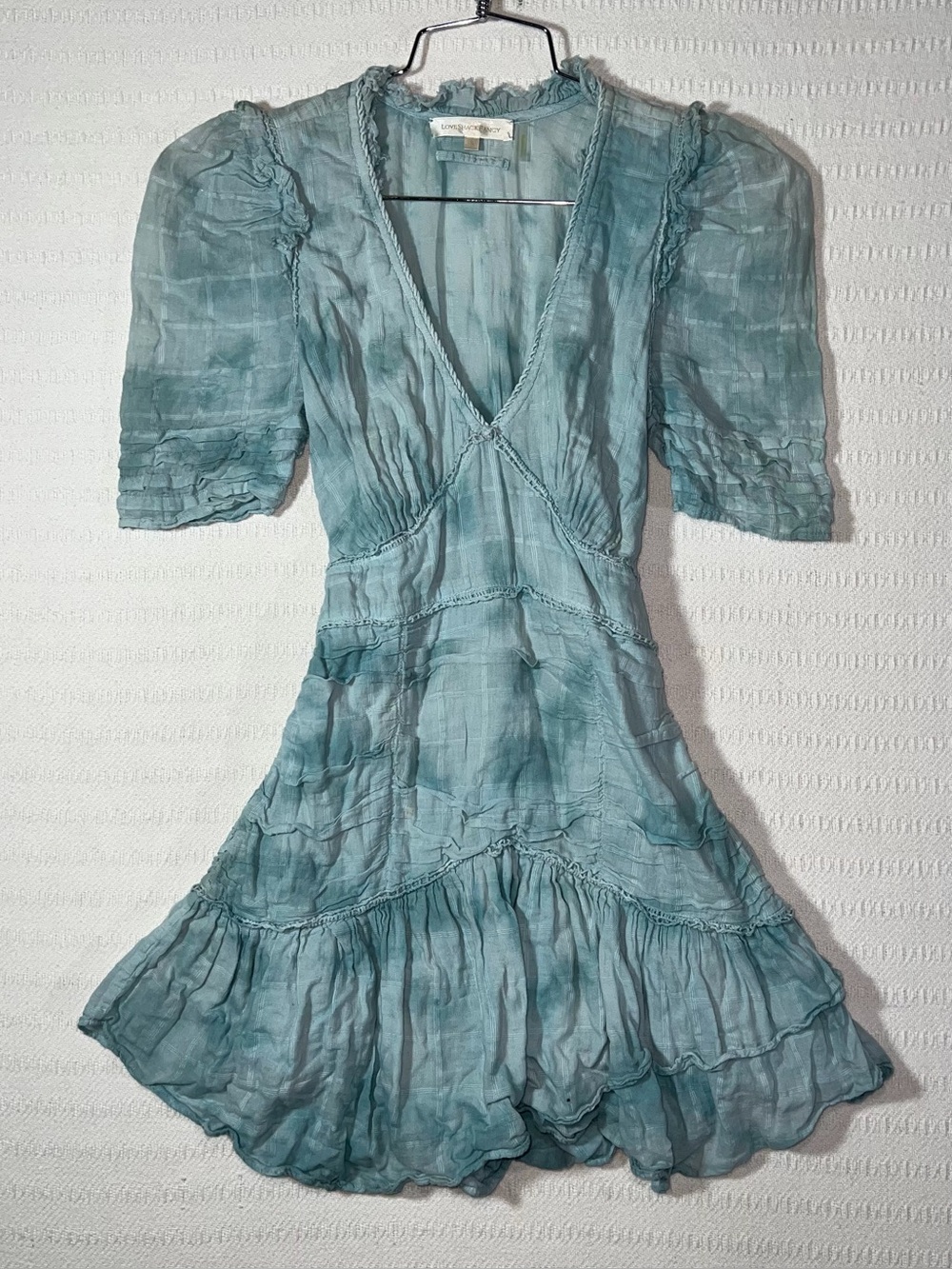 Love Shack Fancy Arlo Mini Tie Dye Dress Womens Size 2 Cotton Designer Sundress
